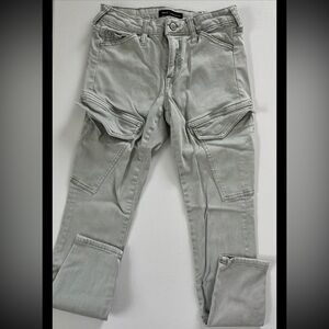 True Religion 26 Jeans Denim Light Washed green halle mid rise super skinny